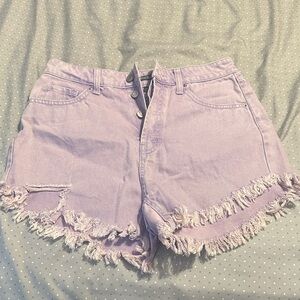 Wild Fable Lavender Frayed Jean Shorts